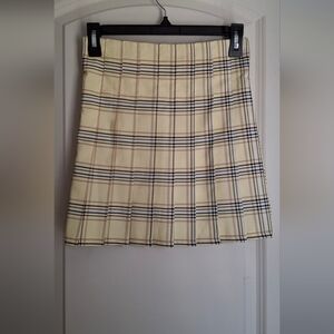 Y2k No bundaries yellow plaid pleated tennis skirt size xs collegiate school bas